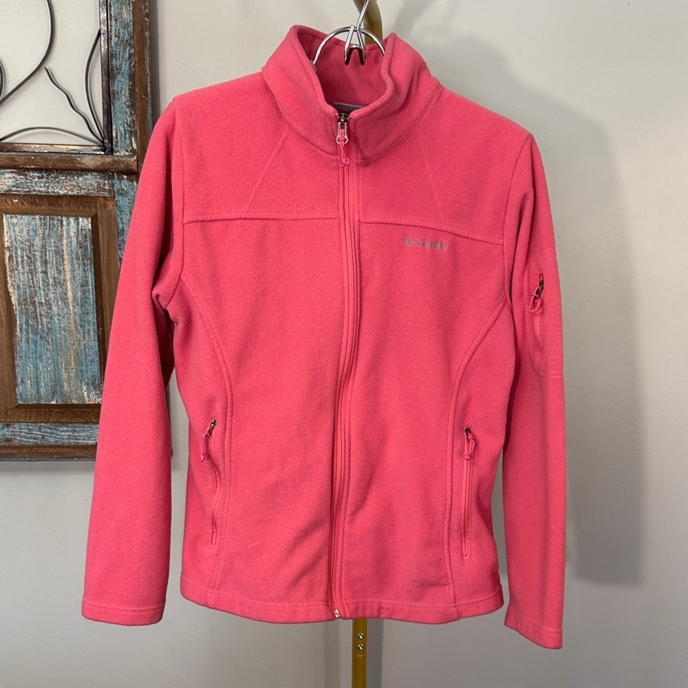 Columbia Pink Full-Zip Fleece Jacket L